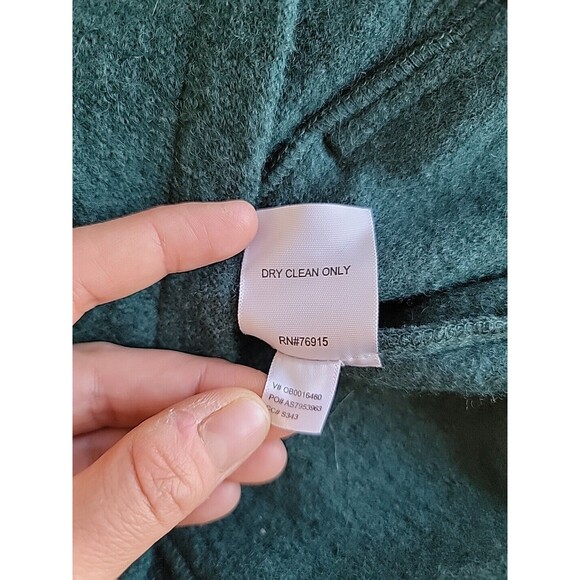 Appleseeds Wool Coat Womans L Dark Green Button Business Casual City Jacket EUC - Picture 6 of 11